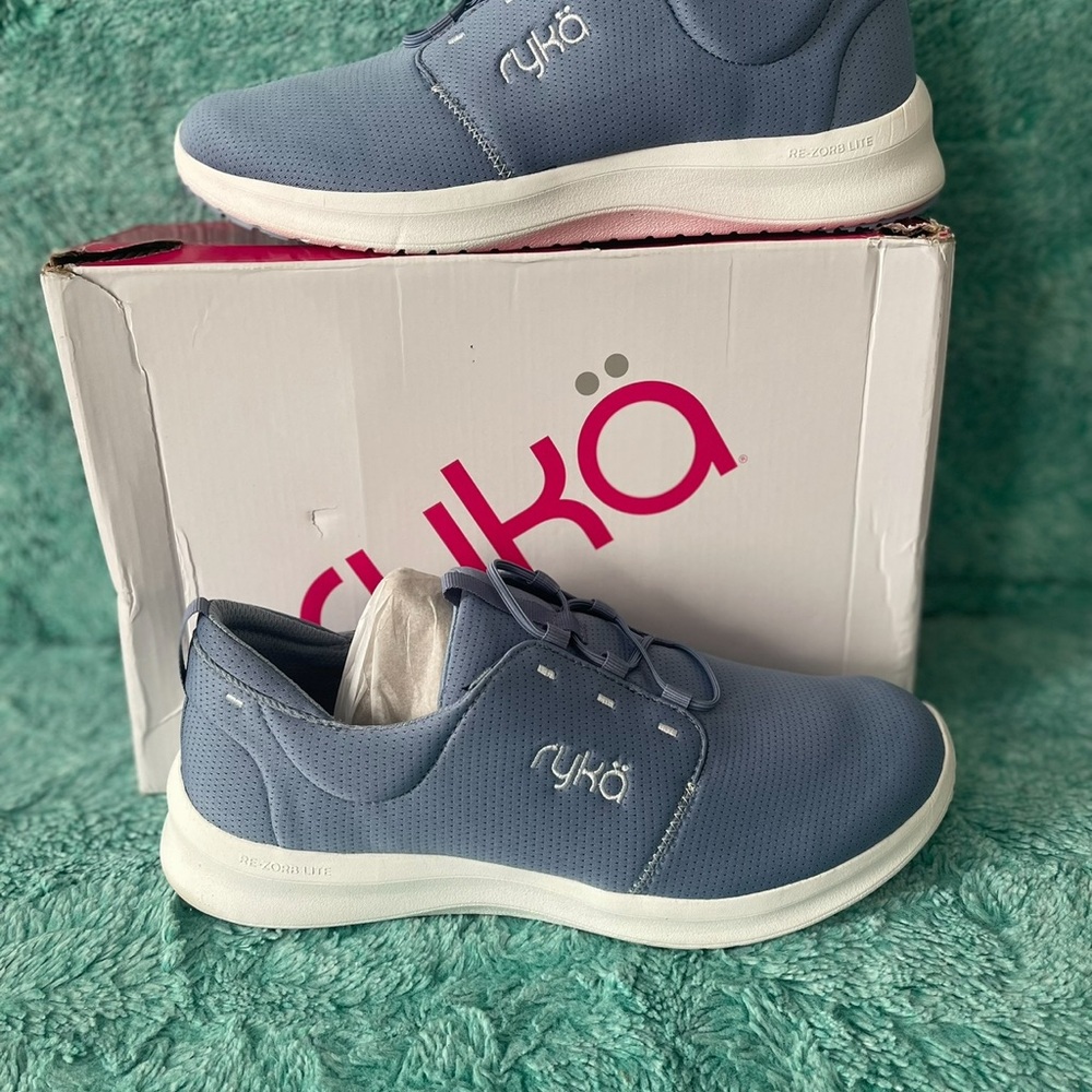 Ryka Periwinkle Blue Lace-Up Athletic Sneakers